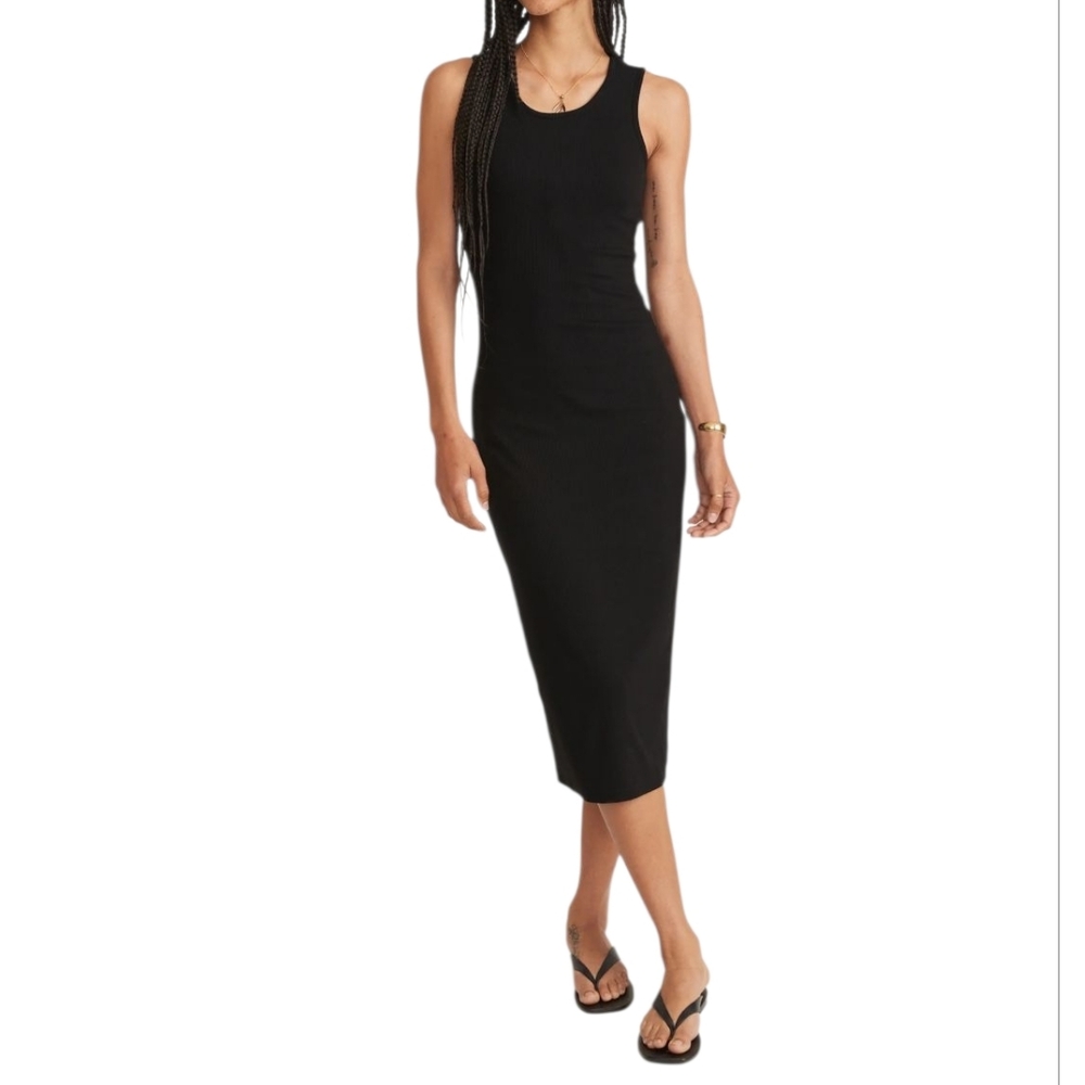 Marine Layer Lexi Daytime Rib Midi Dress Women's Size M Bodycon Summer Sundress